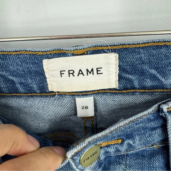 Frame denim le straight raw hem imogen dip size 28 - Picture 5 of 5